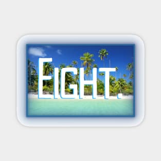 Eight Years Old Tropical Beach Sticker